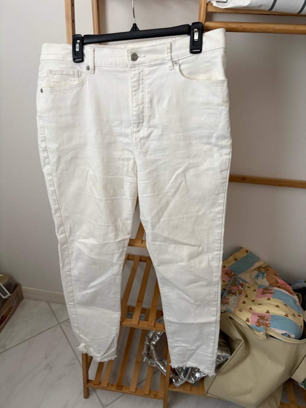 LOFT Women's Skinny White Ankle Jeans